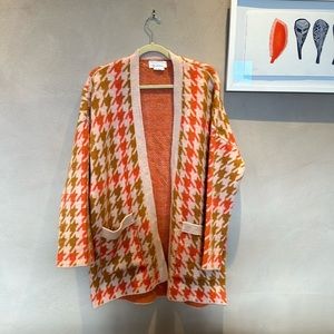 Anthropologie Over-Size “Edith” Houndstooth Cardigan